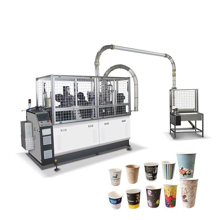 2-12 oz Paper Cup Forming Machine met dubbele wand Design Buitengrondse grootte van 2200*1350*1900mm en 2500 kg Capaciteit