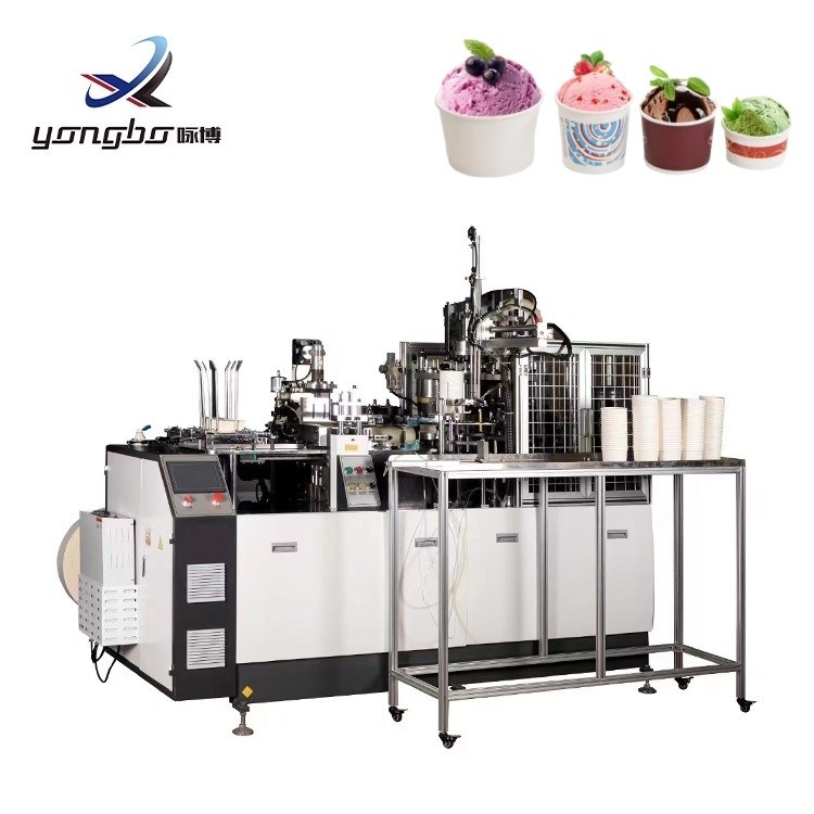 Papier vouwmachine voor het maken van schalen Volledig automatisch 20-50oz 60-70pcs/Min Papier soep Bowl Forming Machine