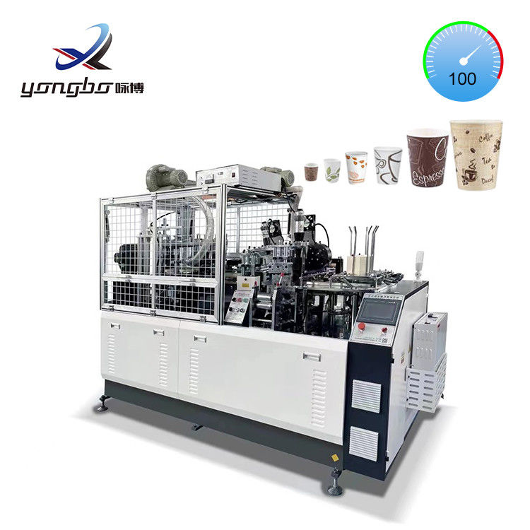 90-100pcs/Min Complete Paper Cup Forming Machine Yongbo Wegwerp koffie en thee koppen maken machine met koper bar koppen gebonden manier