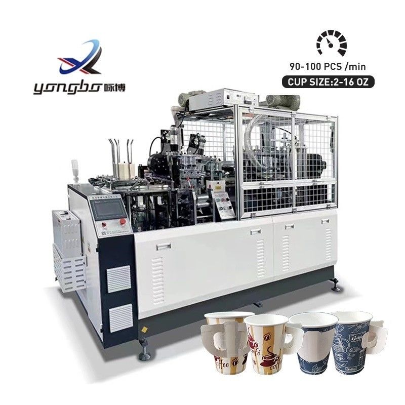 High Speed 90-100pcs/min Volledig automatische papierbeker maken machine met 2-16oz capaciteit en koper bar Cup Bonded Way