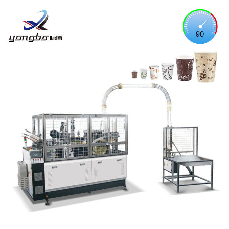 Luchtbron 0,4-0,5 m3/min Gemiddelde snelheid Volledig automatische papierbekermachine voor wegwerppapierkoffiekop