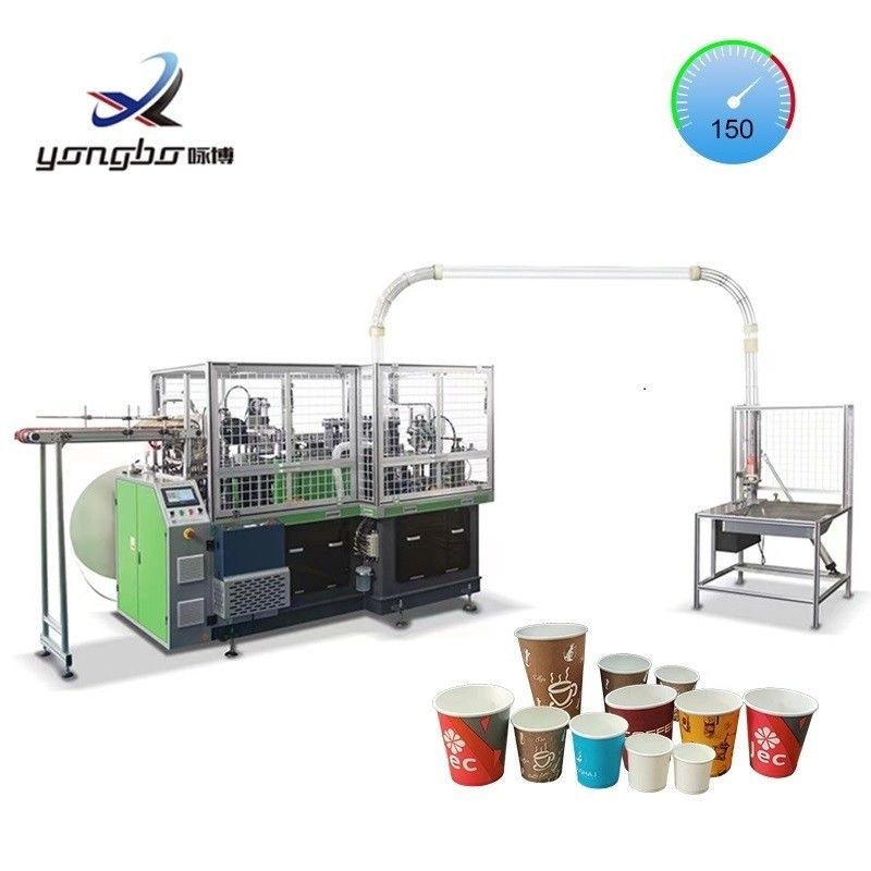 Volledig automatische papierbekermachine voor voedselwinkel 120-150 stuks/min Productiecapaciteit